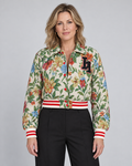 HARA™ - Chic Floral Print Collared Crop Long Sleeve Jacket