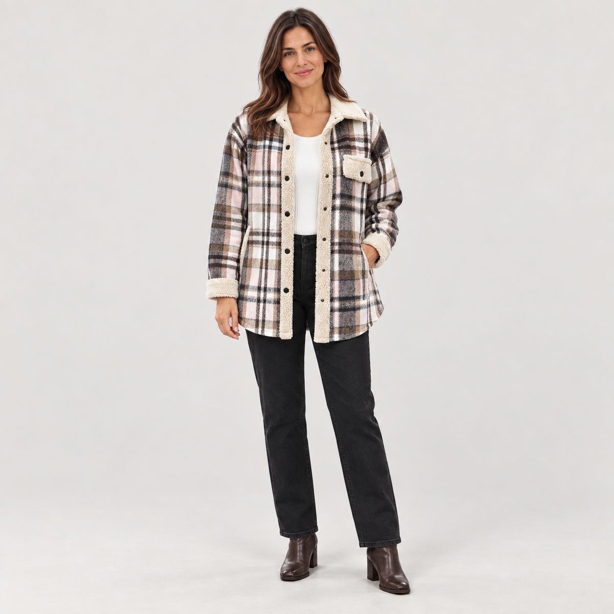 ZENY™ - Classic Long Sleeve Button Down Jacket