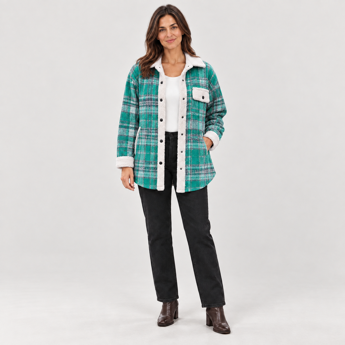 ZENY™ - Classic Long Sleeve Button Down Jacket