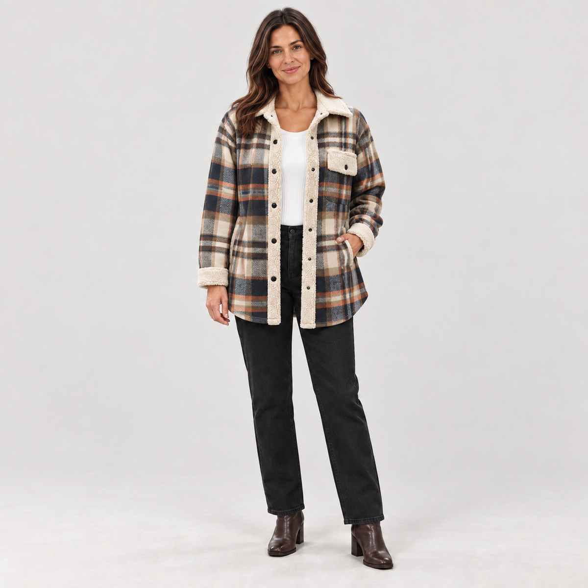 ZENY™ - Classic Long Sleeve Button Down Jacket