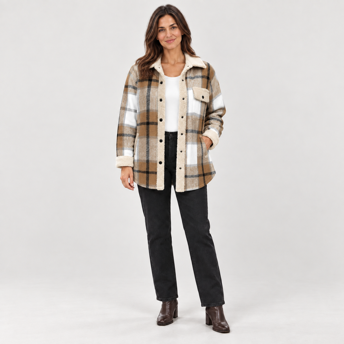 ZENY™ - Classic Long Sleeve Button Down Jacket