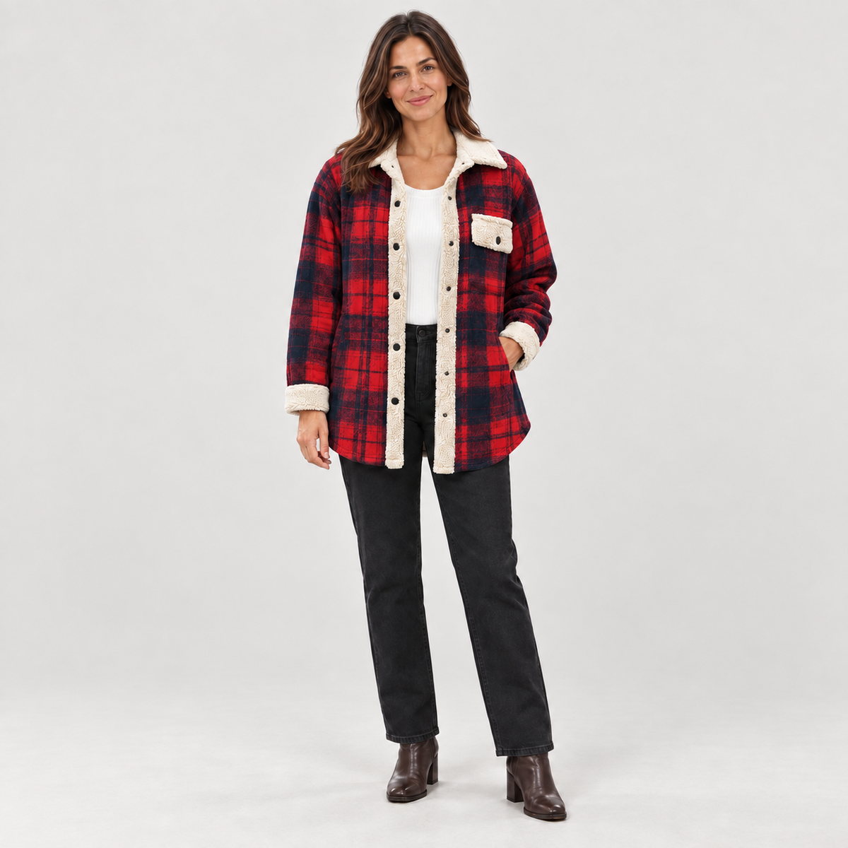 ZENY™ - Classic Long Sleeve Button Down Jacket