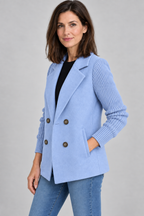 SORELLE™ - Elegant Knit-Sleeve Blazer