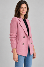 SORELLE™ - Elegant Knit-Sleeve Blazer