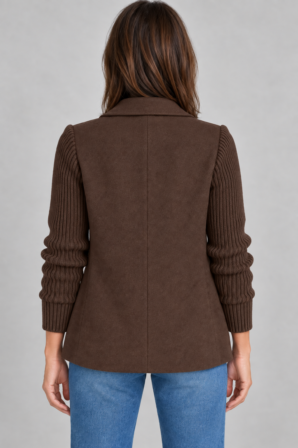 SORELLE™ - Elegant Knit-Sleeve Blazer