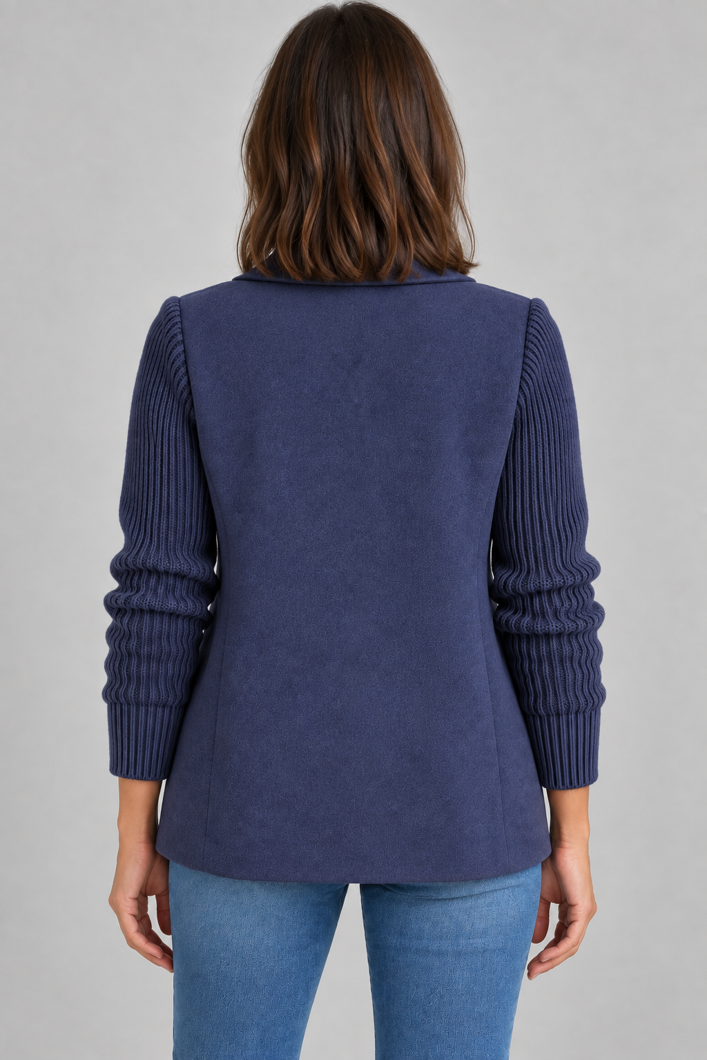 SORELLE™ - Elegant Knit-Sleeve Blazer