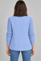 SORELLE™ - Elegant Knit-Sleeve Blazer