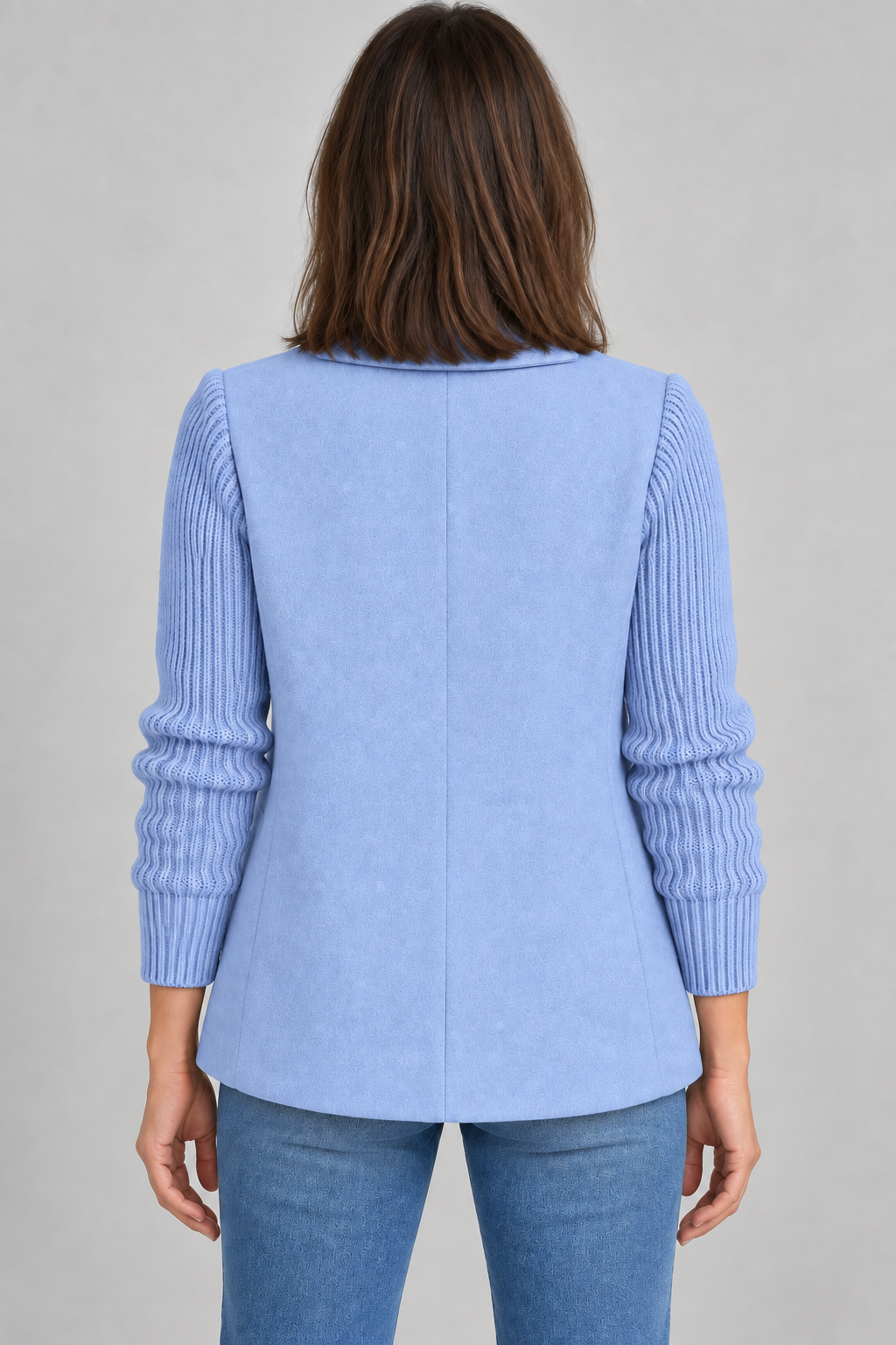 SORELLE™ - Elegant Knit-Sleeve Blazer