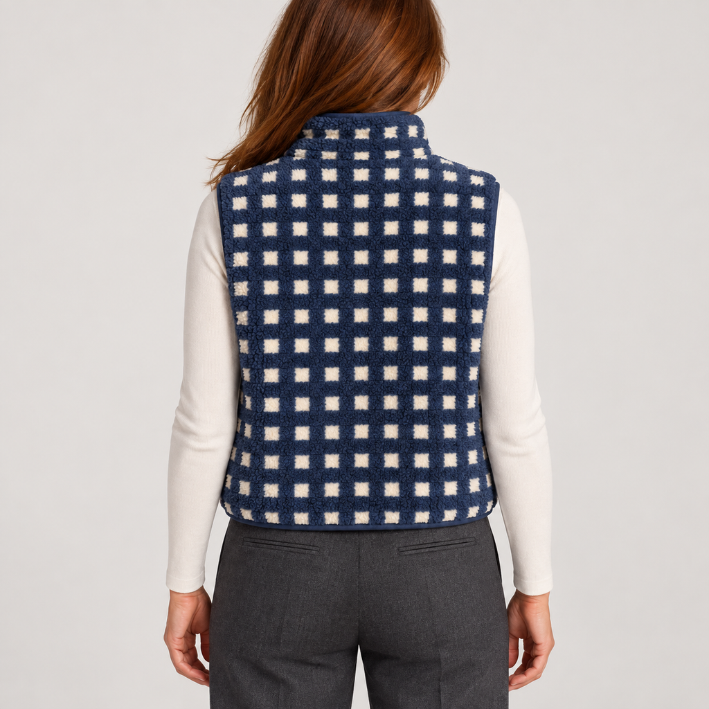 CONCUELO™ – Casual Plaid Sleeveless Zip-Up Vest
