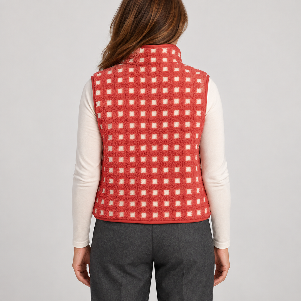 CONCUELO™ – Casual Plaid Sleeveless Zip-Up Vest