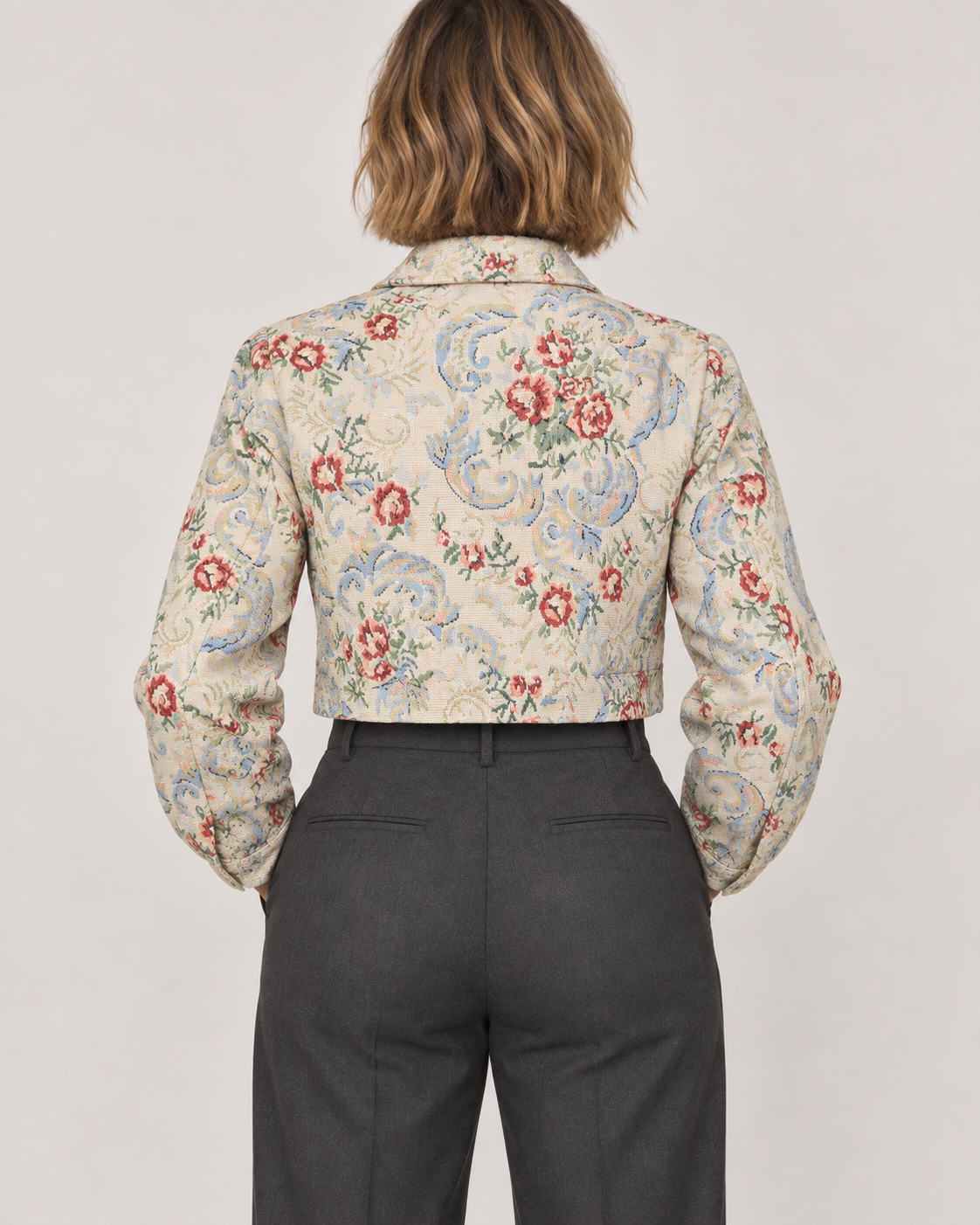SIDA™ - Chic Floral Print Crop Long Sleeve Jacket
