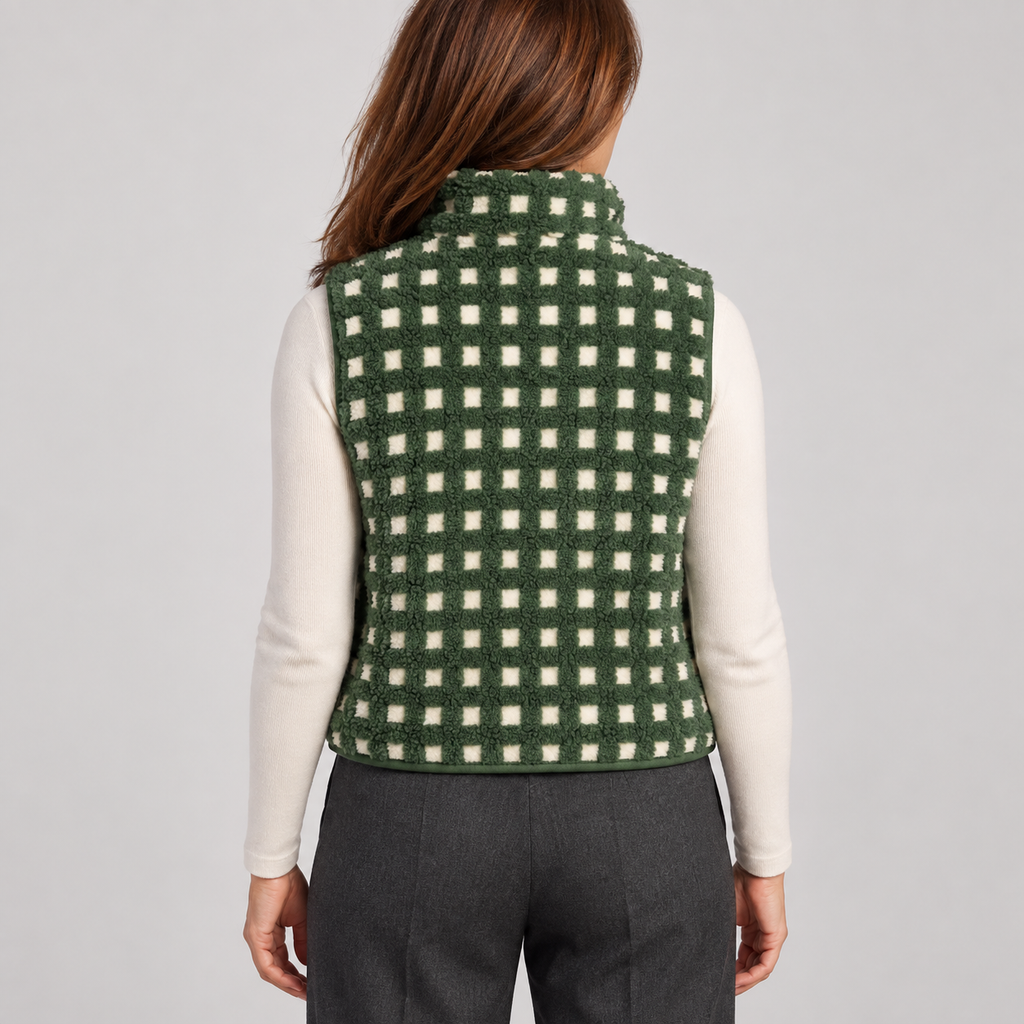 CONCUELO™ – Casual Plaid Sleeveless Zip-Up Vest