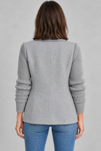 SORELLE™ - Elegant Knit-Sleeve Blazer