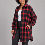 PALOMA™ - Classy Button Down Plaid Long-Sleeve Jacket