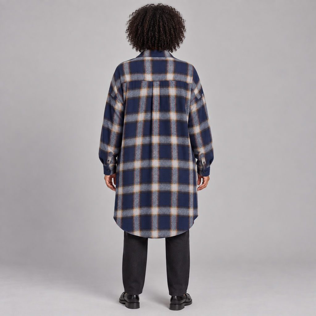 PALOMA™ - Classy Button Down Plaid Long-Sleeve Jacket