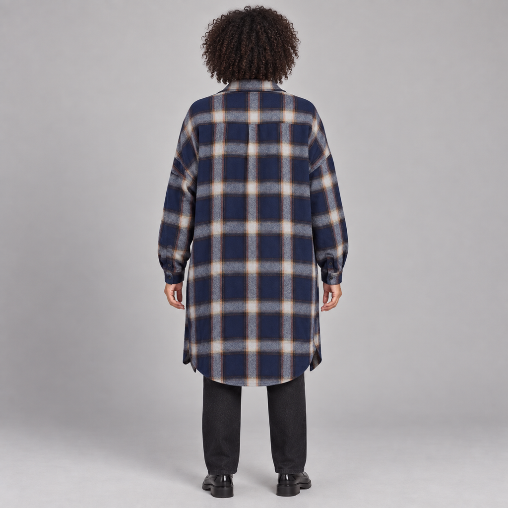 PALOMA™ - Classy Button Down Plaid Long-Sleeve Jacket