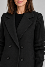 SORELLE™ - Elegant Knit-Sleeve Blazer