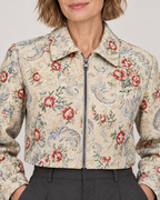 SIDA™ - Chic Floral Print Crop Long Sleeve Jacket