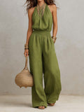Camille | Effortless Halter Wide-Leg Jumpsuit