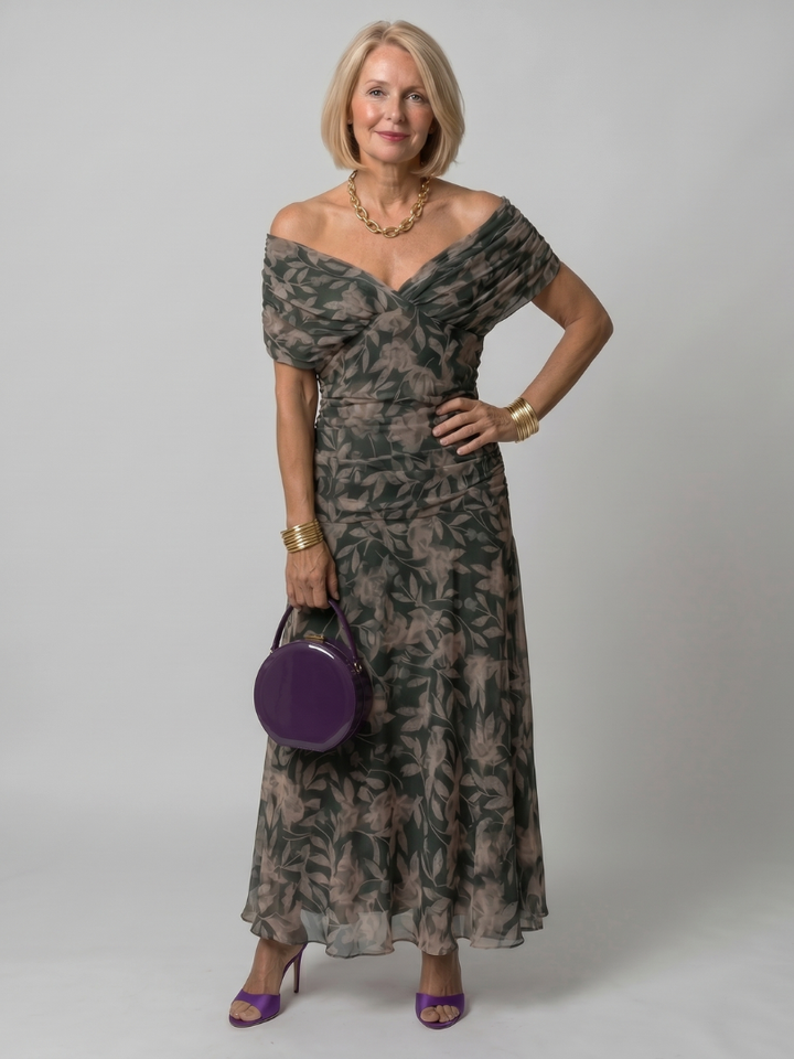 Estelline | Off Shoulder Flow Midi Dress
