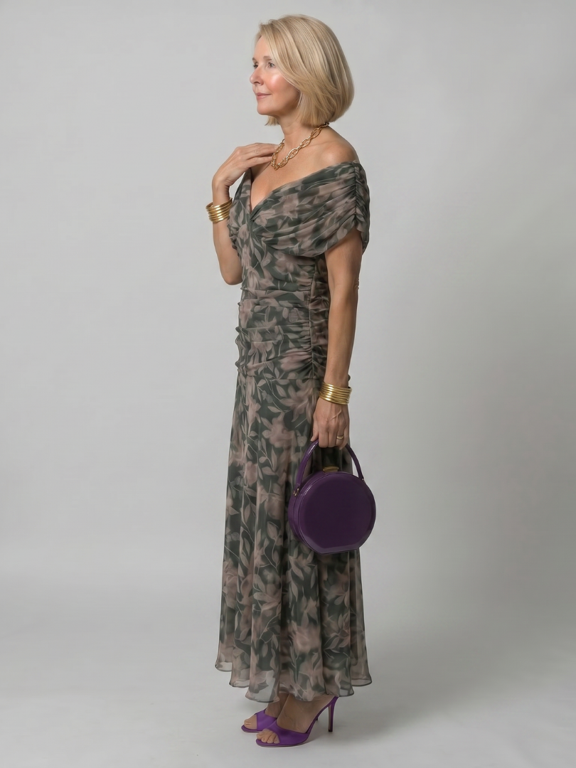 Estelline | Off Shoulder Flow Midi Dress