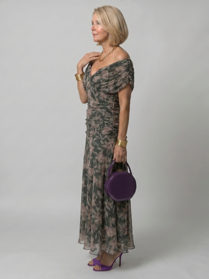 Estelline | Off Shoulder Flow Midi Dress