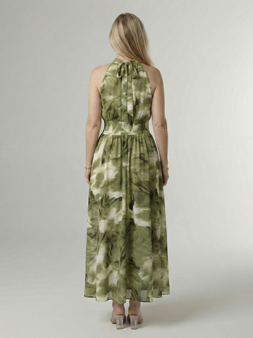 Cataleya | Gathered Halter Midi Dress