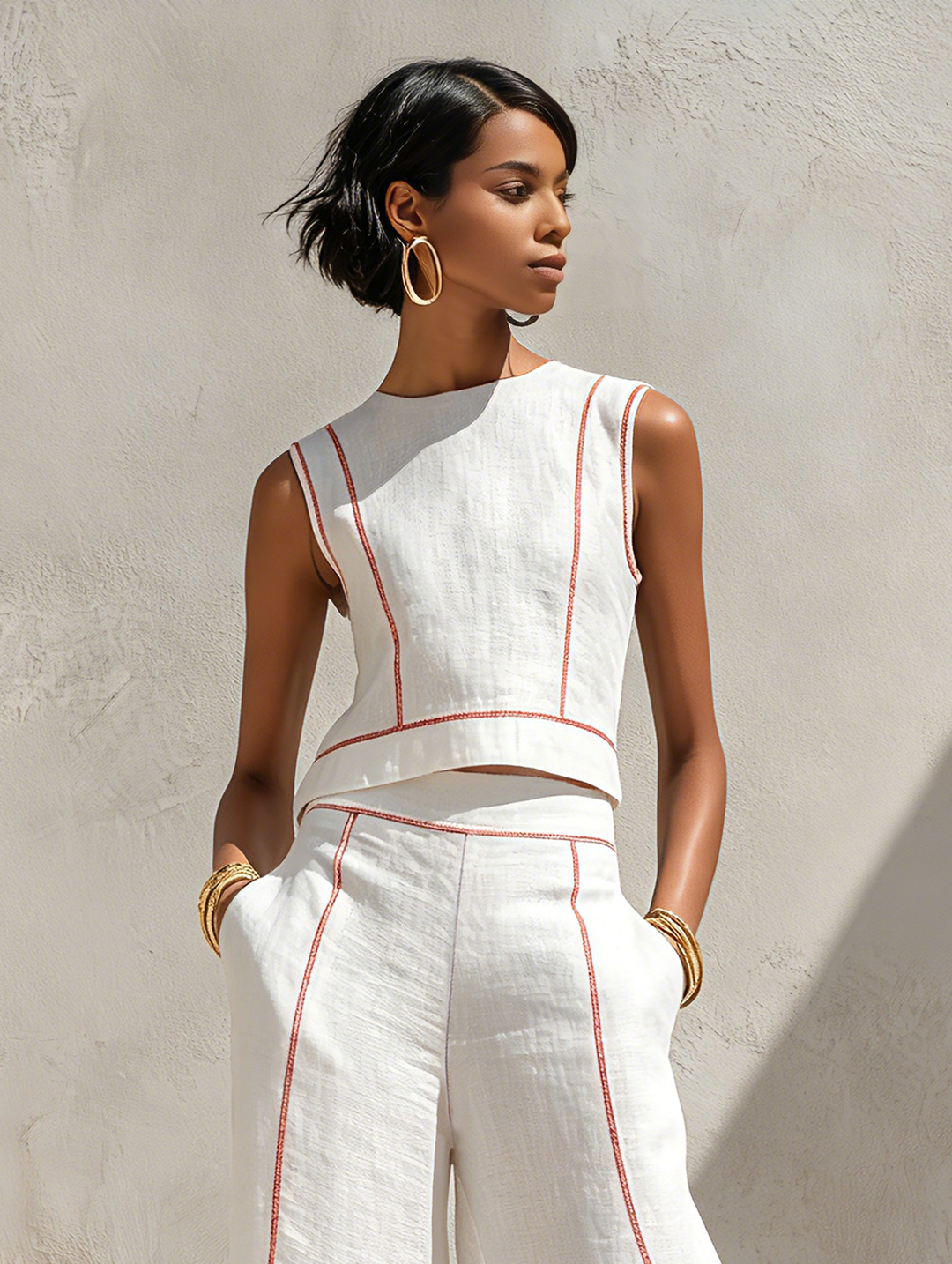 Margot | Sleeveless Wide-Leg Set