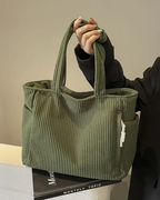 Evi– Ribbed Tote Bag with Cord Detail