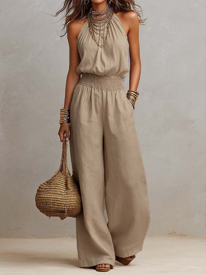 Camille | Effortless Halter Wide-Leg Jumpsuit