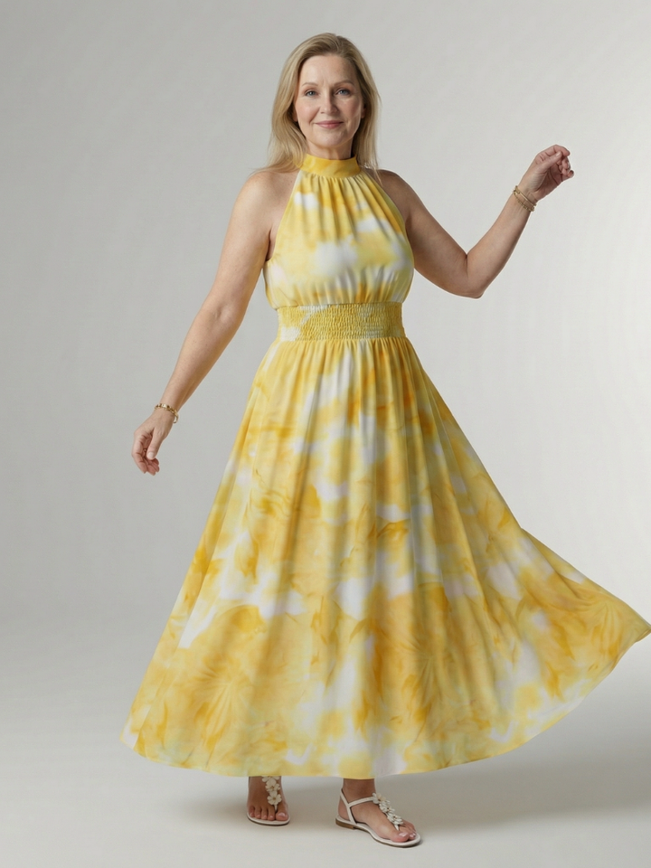 Cataleya | Gathered Halter Midi Dress