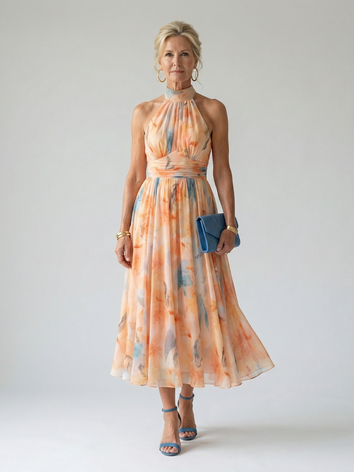 Faelynn | Soft Halter Midi Dress