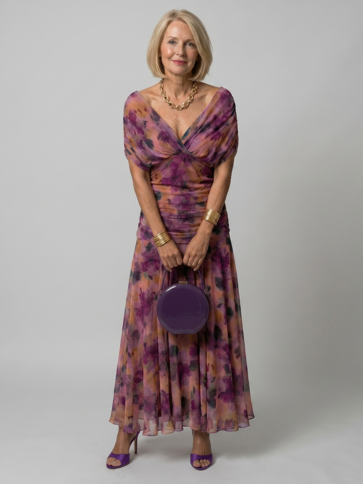 Estelline | Off Shoulder Flow Midi Dress