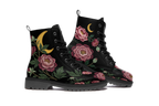 Paeonia Leather Boots (Faux Embroidered)