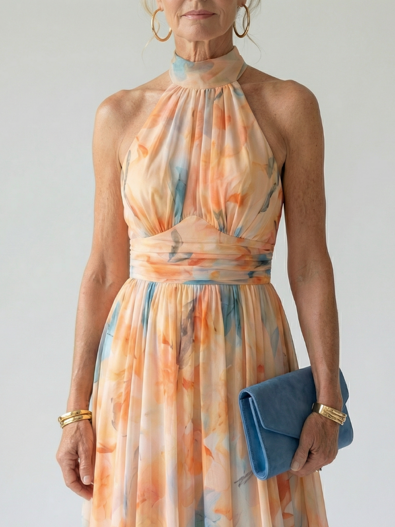 Faelynn | Soft Halter Midi Dress