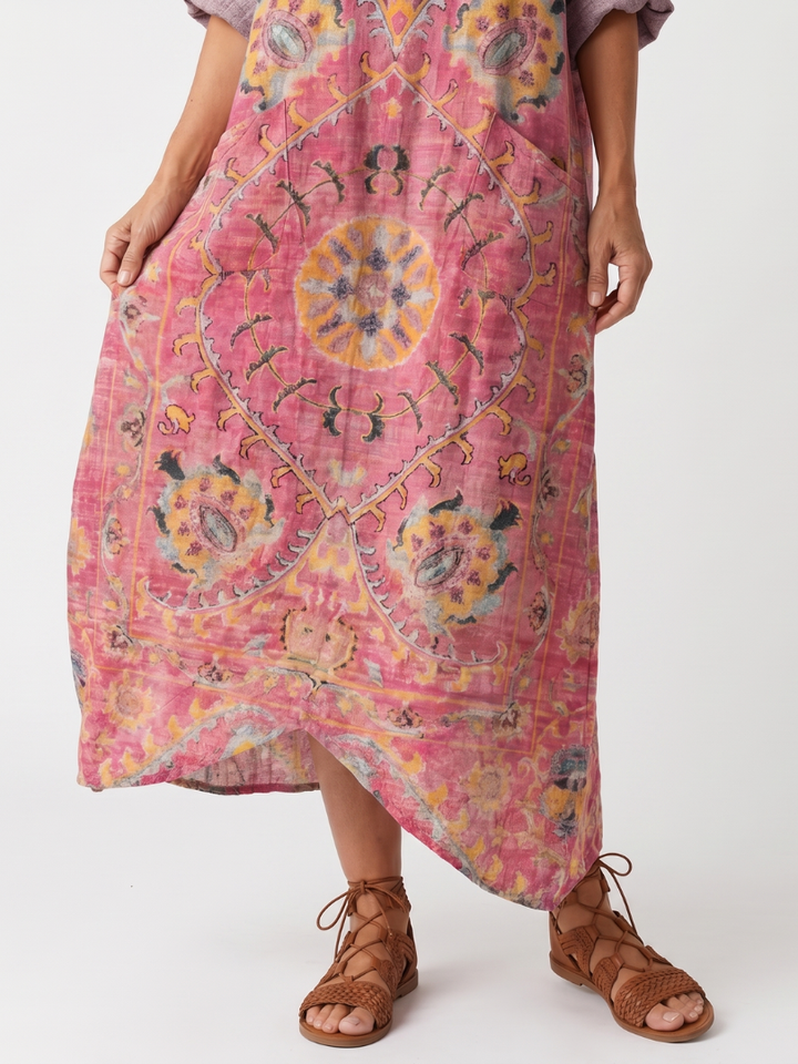 Junia | Abstract Print Relaxed Pocket Midi Dress