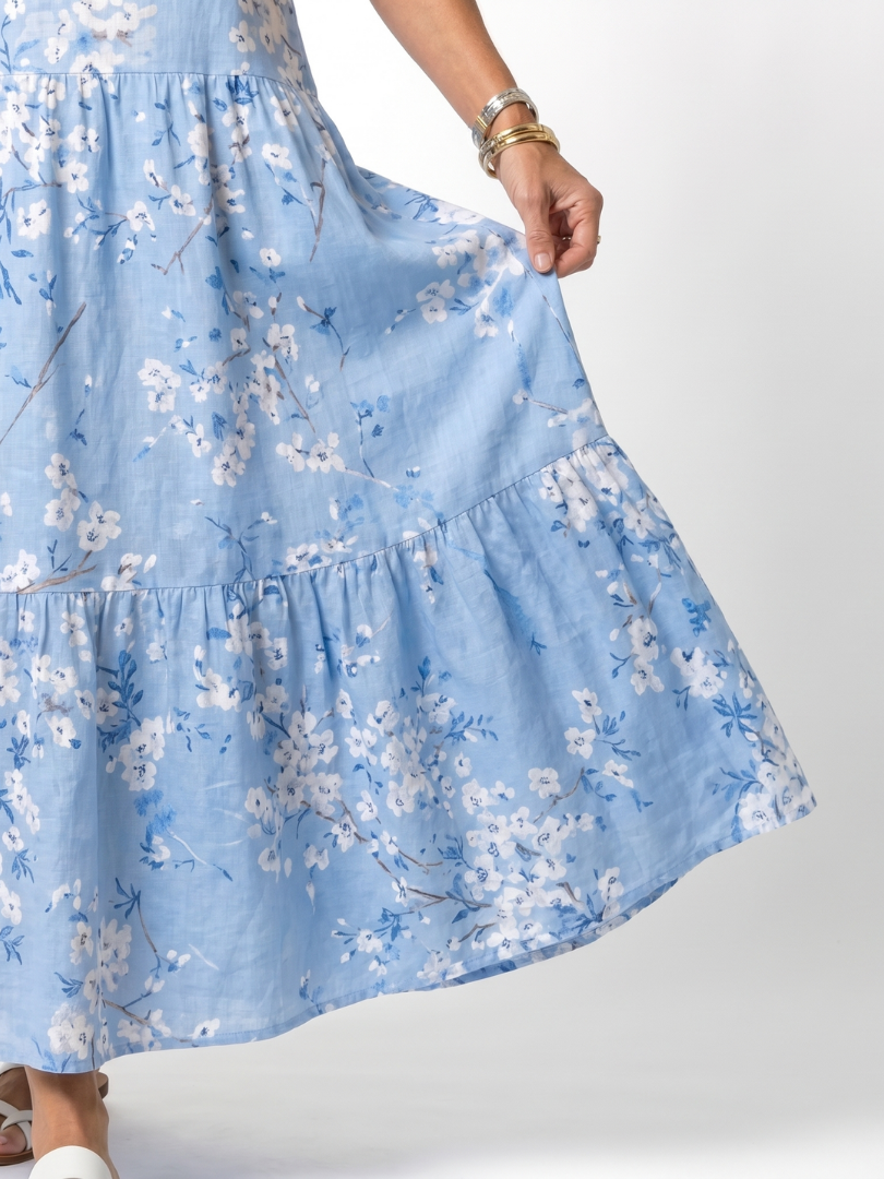 Lisette | Floral Print Tassel Tie Midi Dress