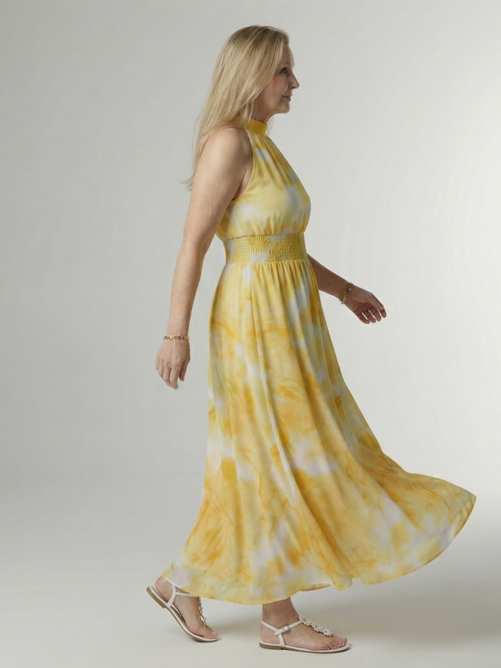 Cataleya | Gathered Halter Midi Dress