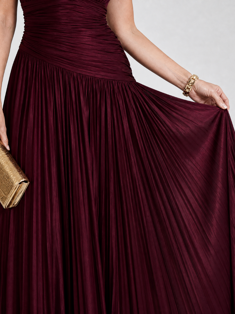 Marlein | Sleeveless Pleated V Neck Midi Dress