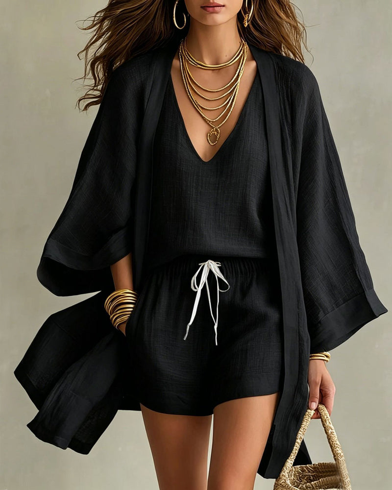 Soft Loose Fit Linen Vest Pants Set