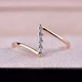 White Gold Dainty Z-Shaped Zirconia Ring