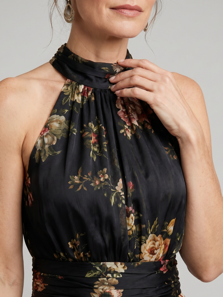 Oleander | Floral Halter Neck Midi Dress