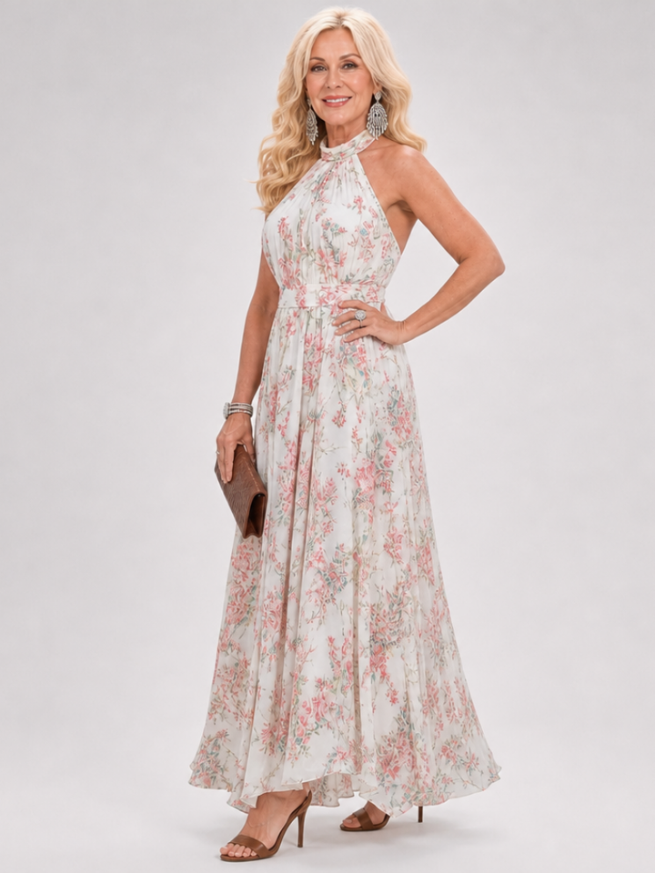 Rosaura | Floral Print Flowing Skirt Midi Dress