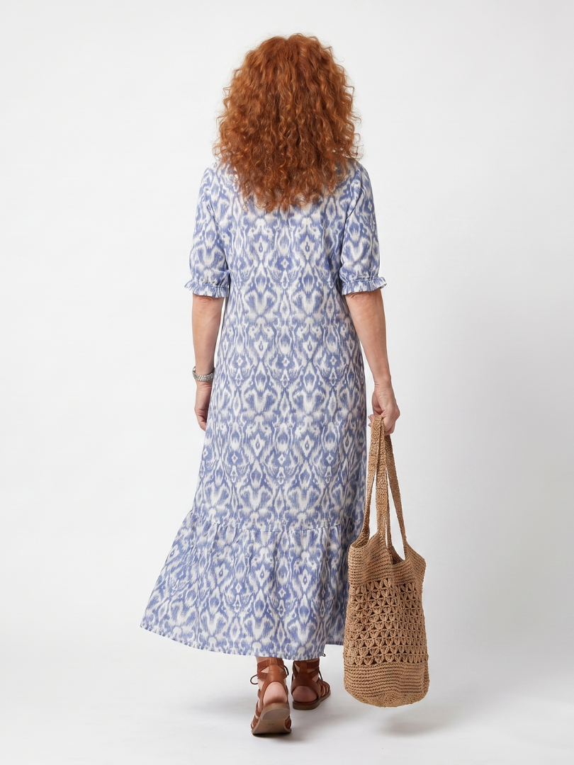 Calida | Tassel Tie Neck Printed Midi Dress