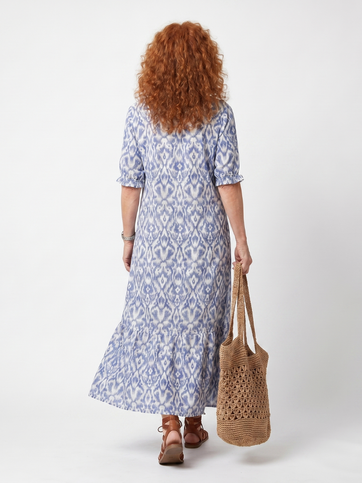 Calida | Tassel Tie Neck Printed Midi Dress