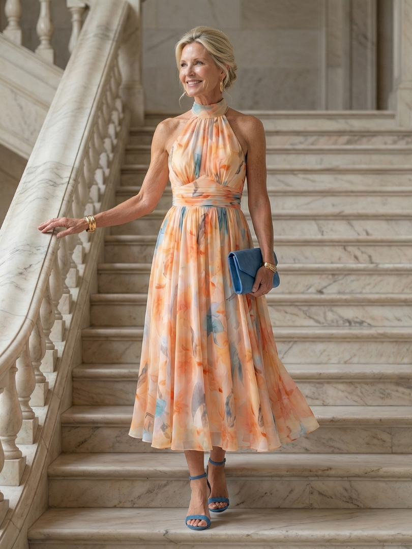 Faelynn | Soft Halter Midi Dress