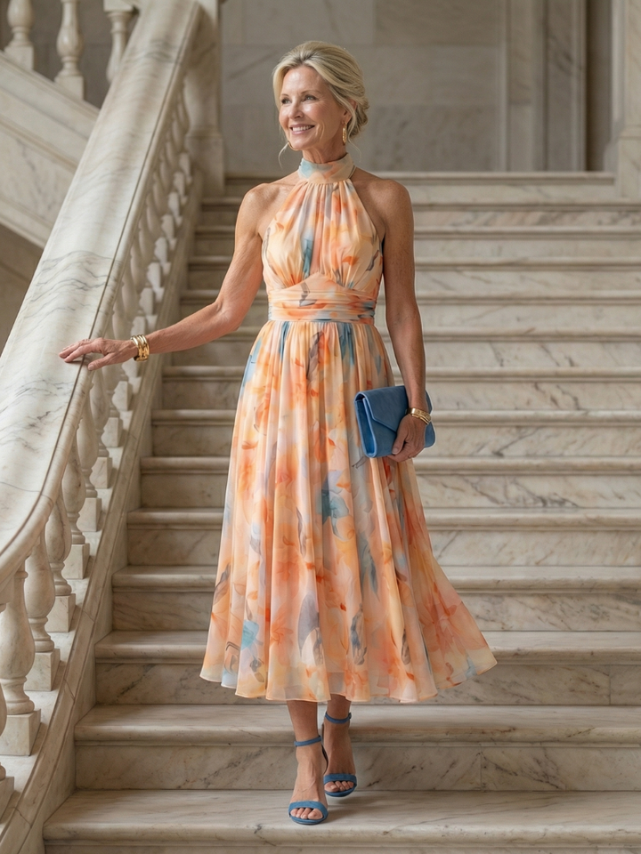 Faelynn | Soft Halter Midi Dress