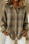 Taylor™ | Cozy Checked Knit Cardigan
