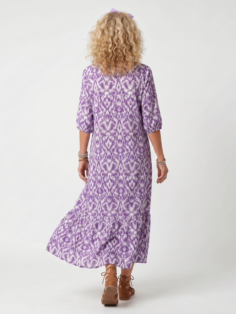 Fenella | Printed Tassel Tie Midi Dress