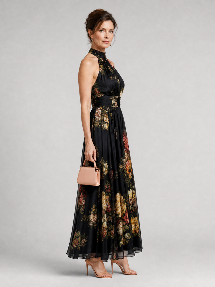 Oleander | Floral Halter Neck Midi Dress